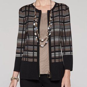 Misook Multi Texture Plaid Jacket (XL)